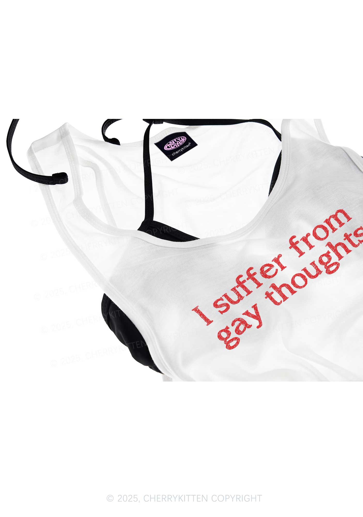 Suffer From Gay Thoughts Pride Y2K Sheer Boyfriend Tank Cherrykitten