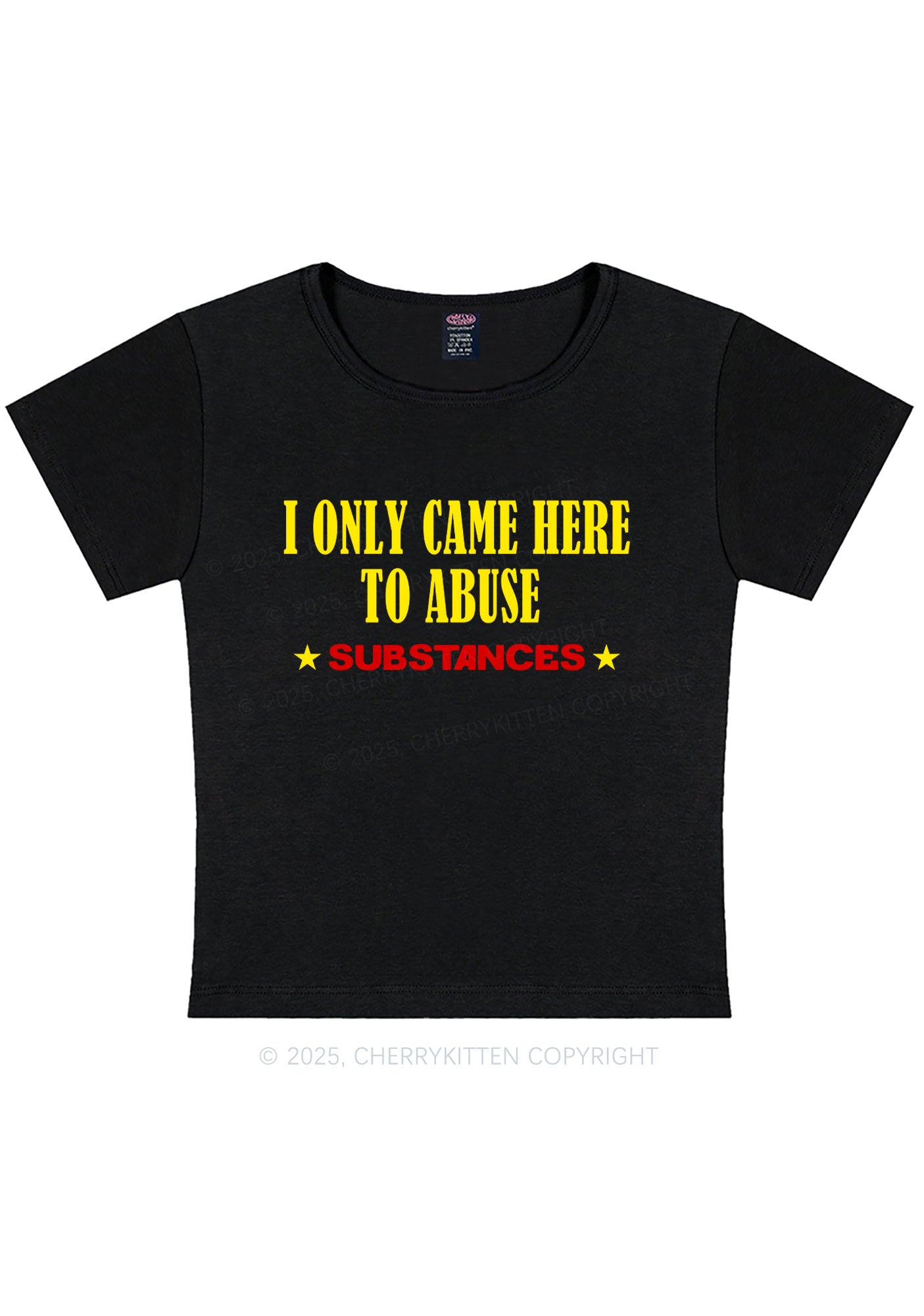 Abuse Substances Y2K Baby Tee Cherrykitten