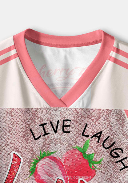 Live Laugh Lesbian Pride Y2K Crop Sport Jersey Shirts Cherrykitten