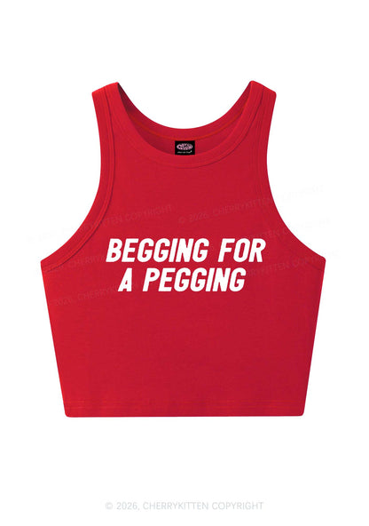 Begging For A Pegging Y2K Crop Tank Top Cherrykitten