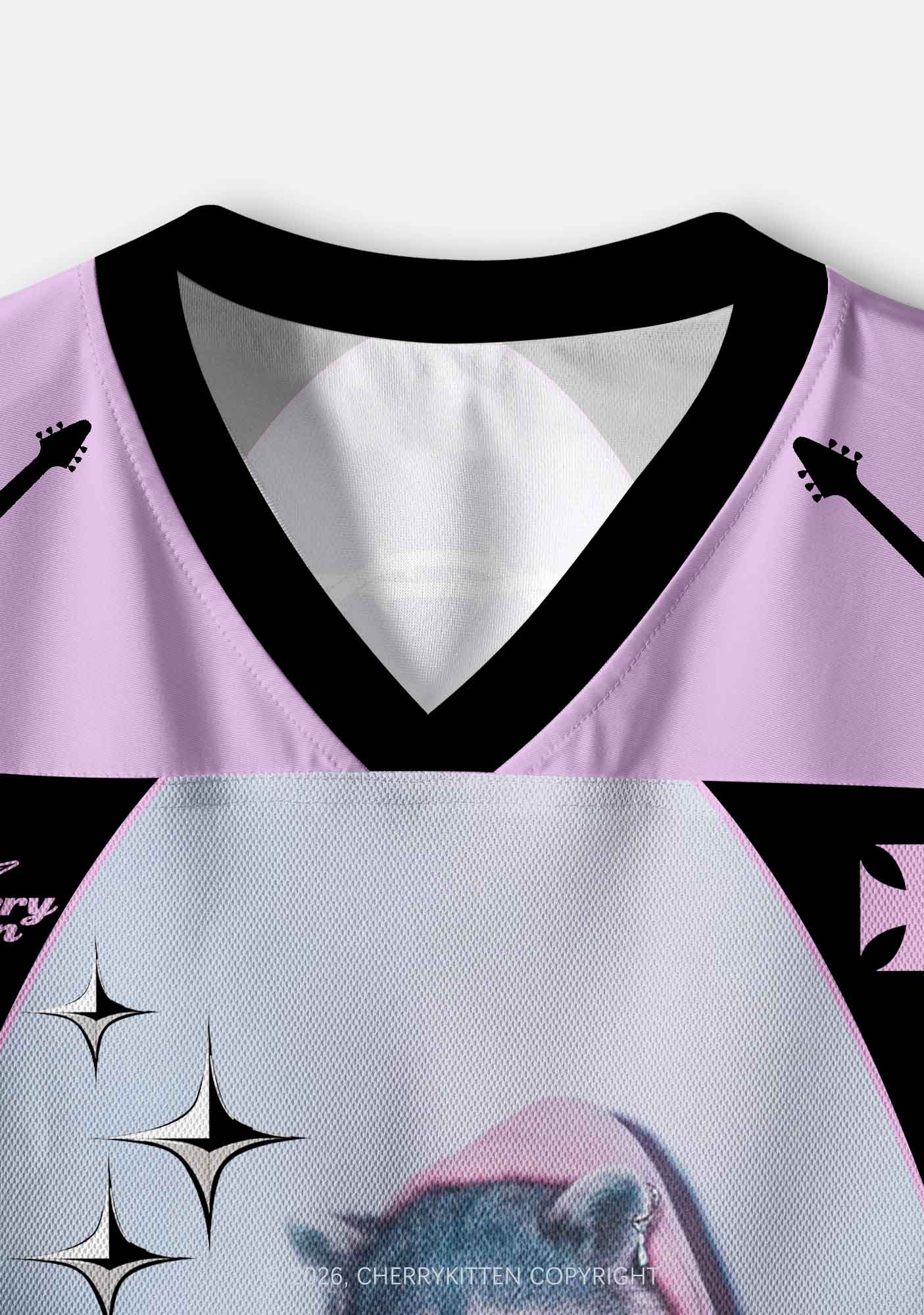 Pink Hoodie Raccoon DJ Y2K Crop Sport Jersey Shirts Cherrykitten