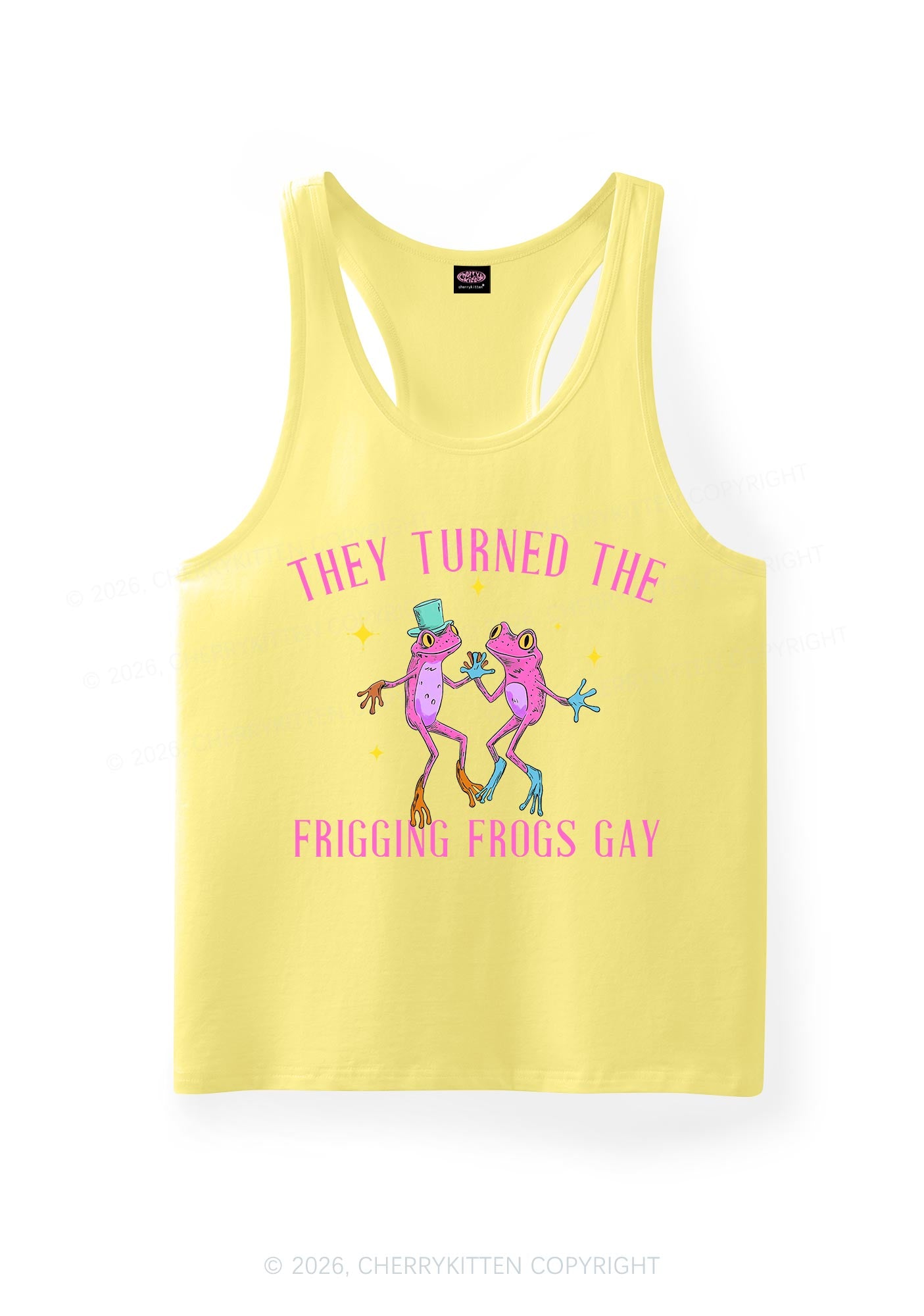 Frogs Gay Pride Y2K Men Racerback Tank Top Cherrykitten