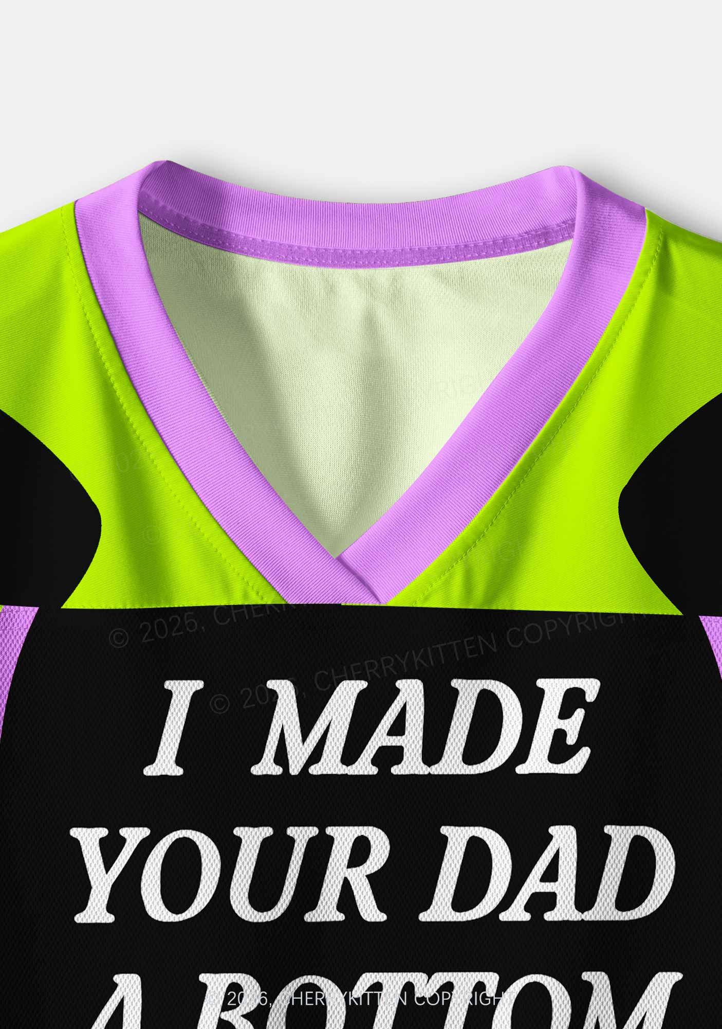 I Made Your Dad A Bottom Pride Y2K Crop Sport Jersey Shirts Cherrykitten