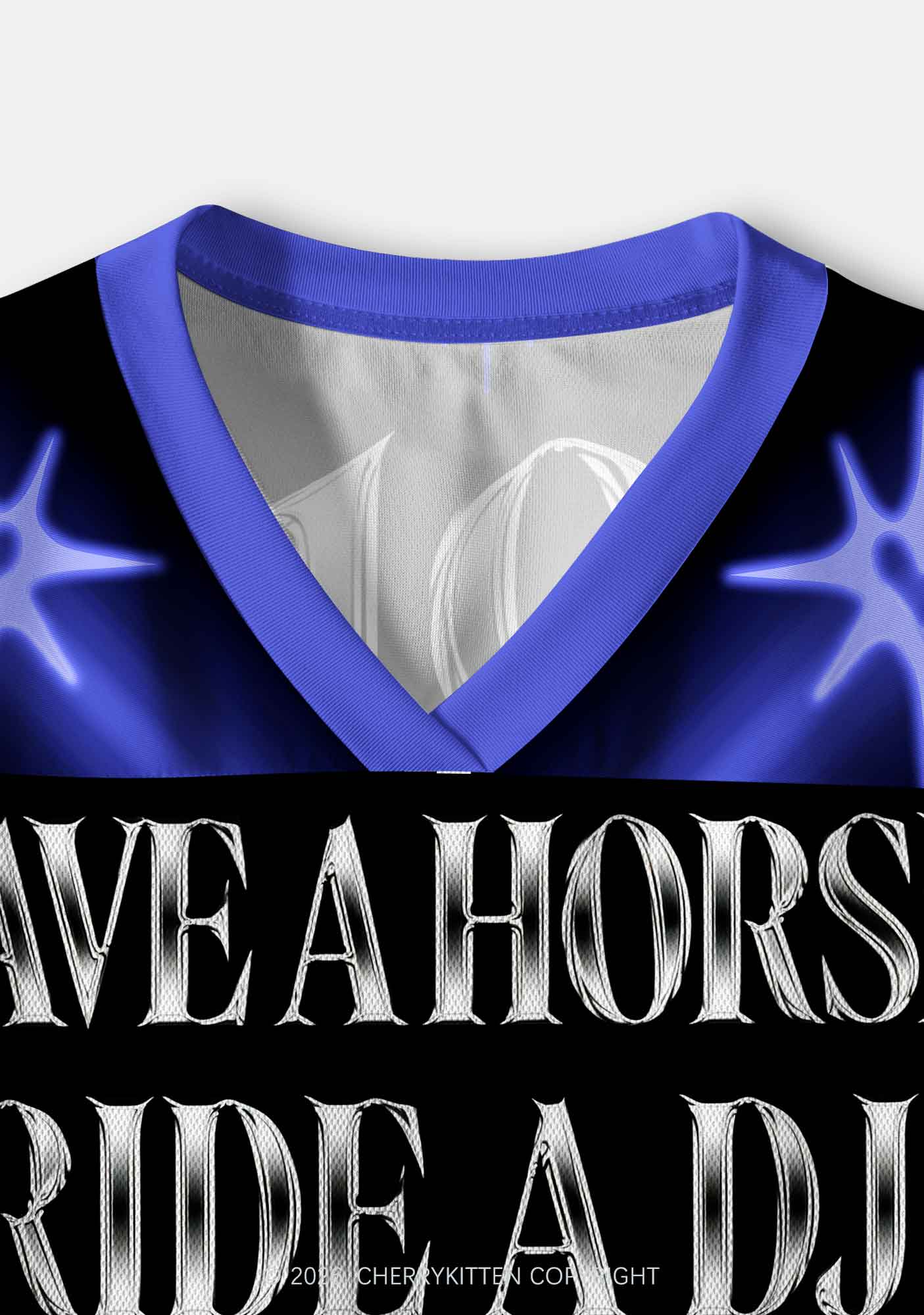 Ride A DJ Horse Y2K Crop Sport Jersey Shirts Cherrykitten