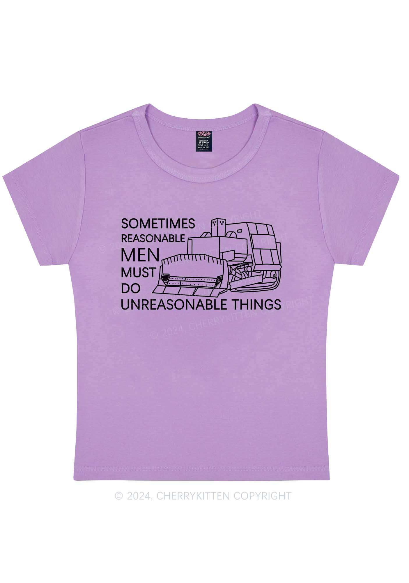 Curvy Men Do Unreasonable Things Y2K Baby Tee Cherrykitten