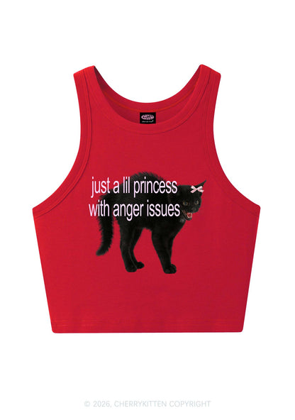 Just A Lil Princess Y2K Crop Tank Top Cherrykitten