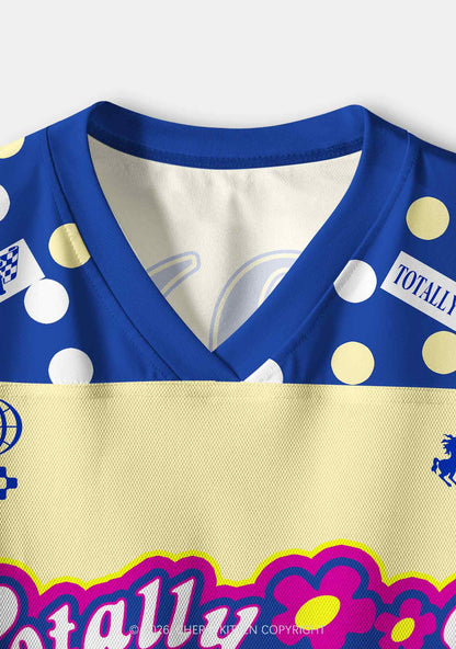 Yellow Dots Totally Cxxt Y2K Crop Sport Jersey Shirts Cherrykitten