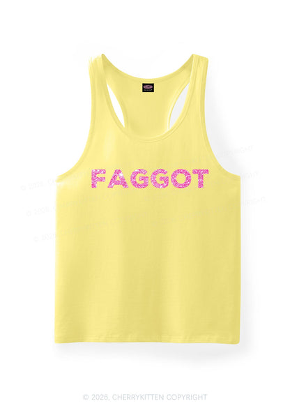 Glitter Faggot Pride Y2K Men Racerback Tank Top Cherrykitten