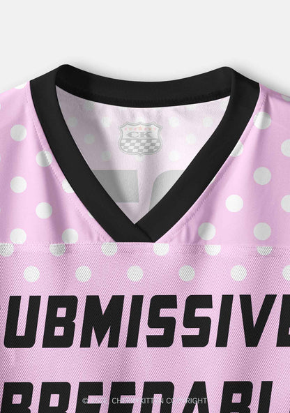 Submissive Breedable Pink Dots Y2K Crop Sport Jersey Shirts Cherrykitten