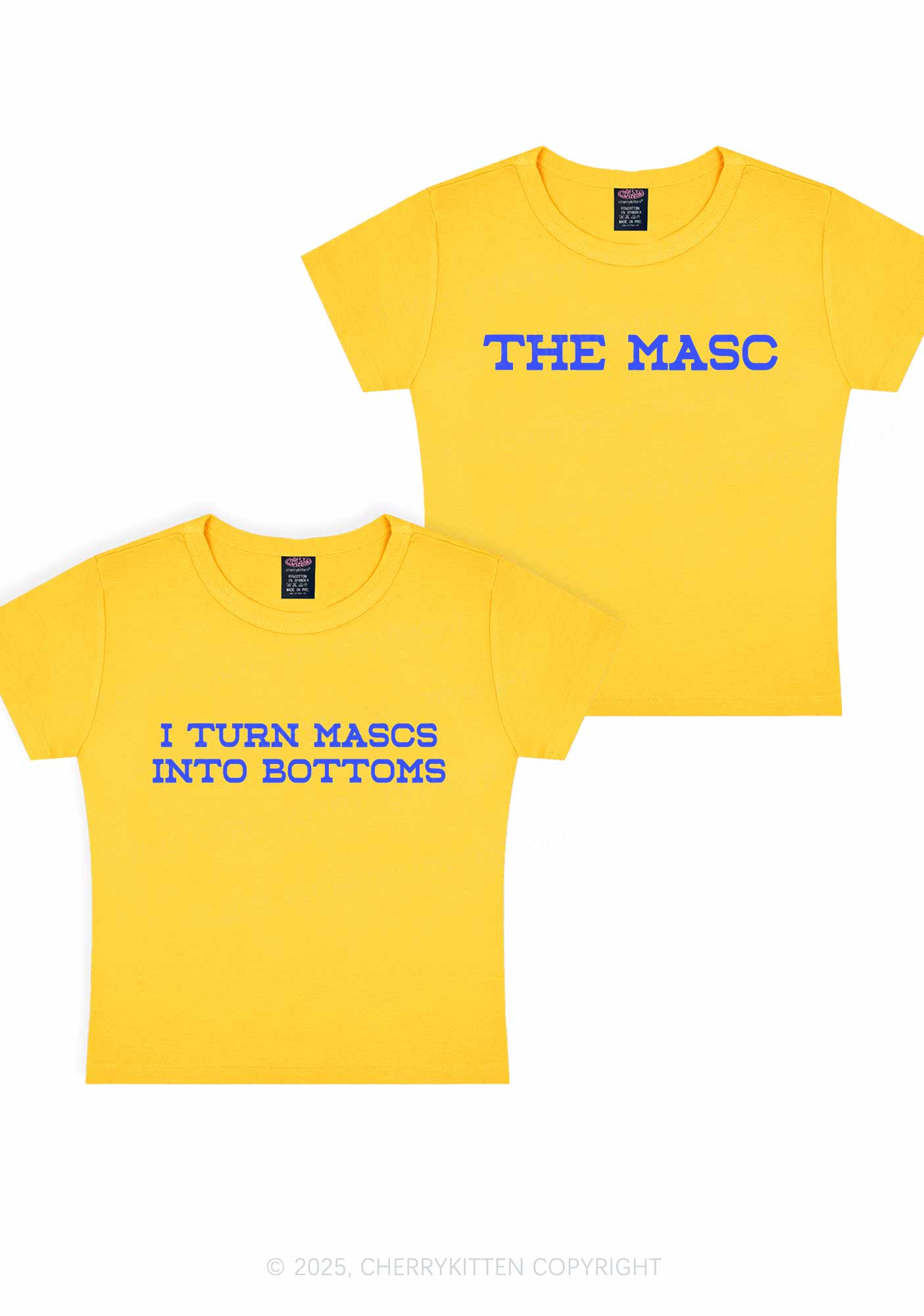 I Turn Mascs Into Bottoms Pride Y2K Valentine's Day Baby Tee Cherrykitten
