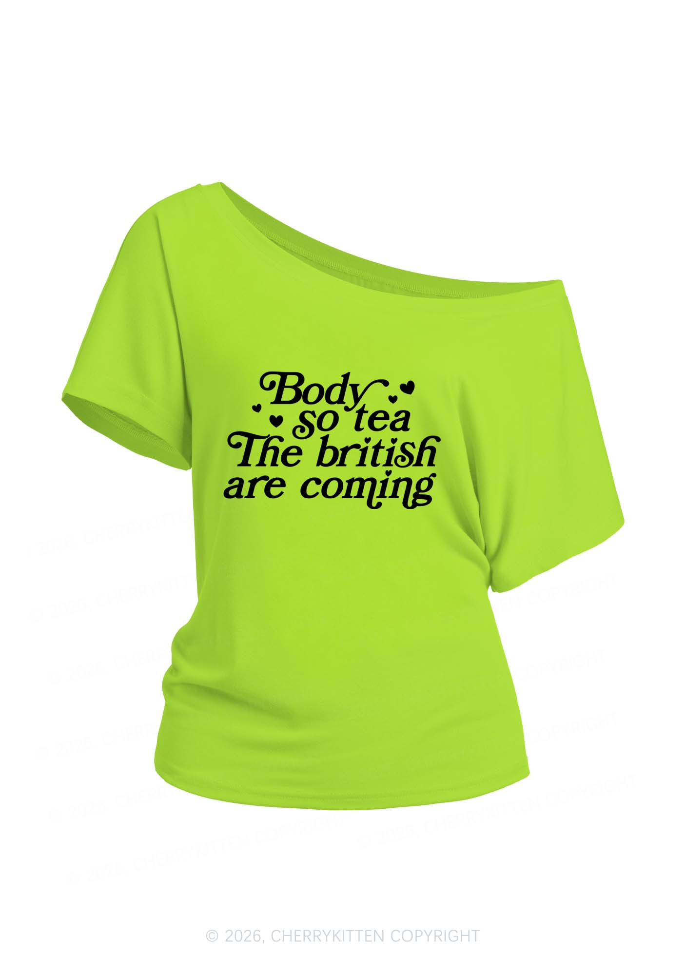 The British Are Coming Y2K Off Shoulder Tee Cherrykitten