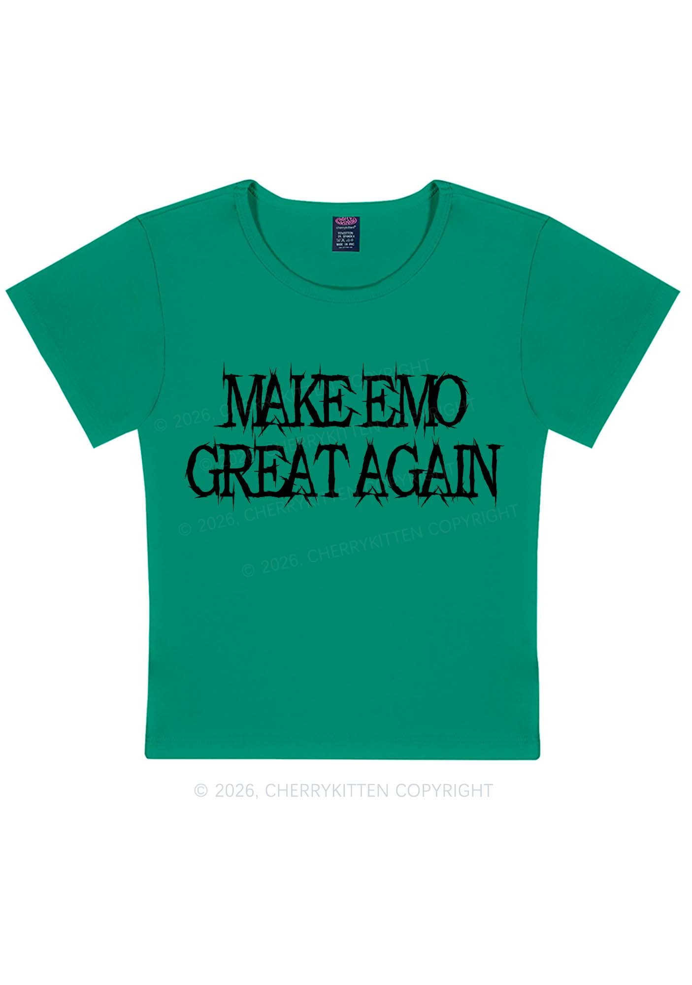 Make Emo Great Again Y2K Baby Tee Cherrykitten