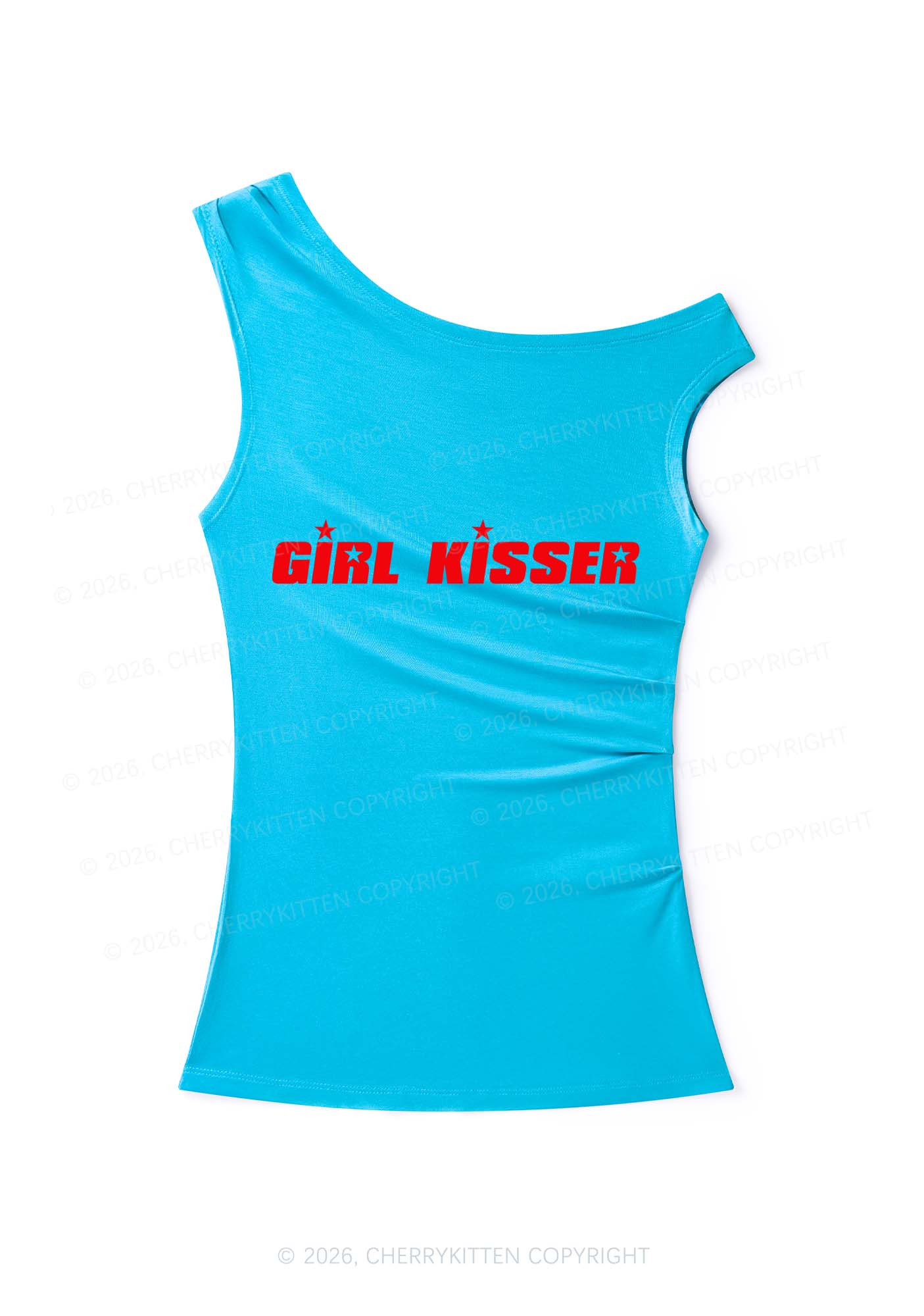 Girl Kisser Star Y2K Off Shoulder Tank Top Cherrykitten