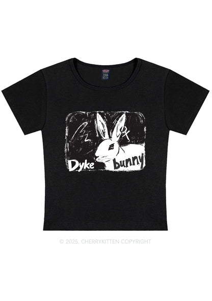Dyke Bunny Y2K Baby Tee Cherrykitten