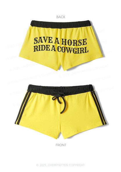 Save A Horse Ride A Cowgirl Y2K Drawstring Mini Shorts Cherrykitten
