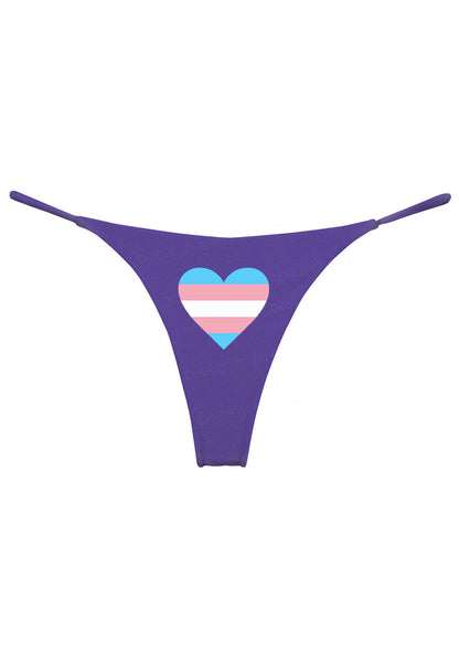 Trans Heart Pride Y2K Bikini String Thong Cherrykitten