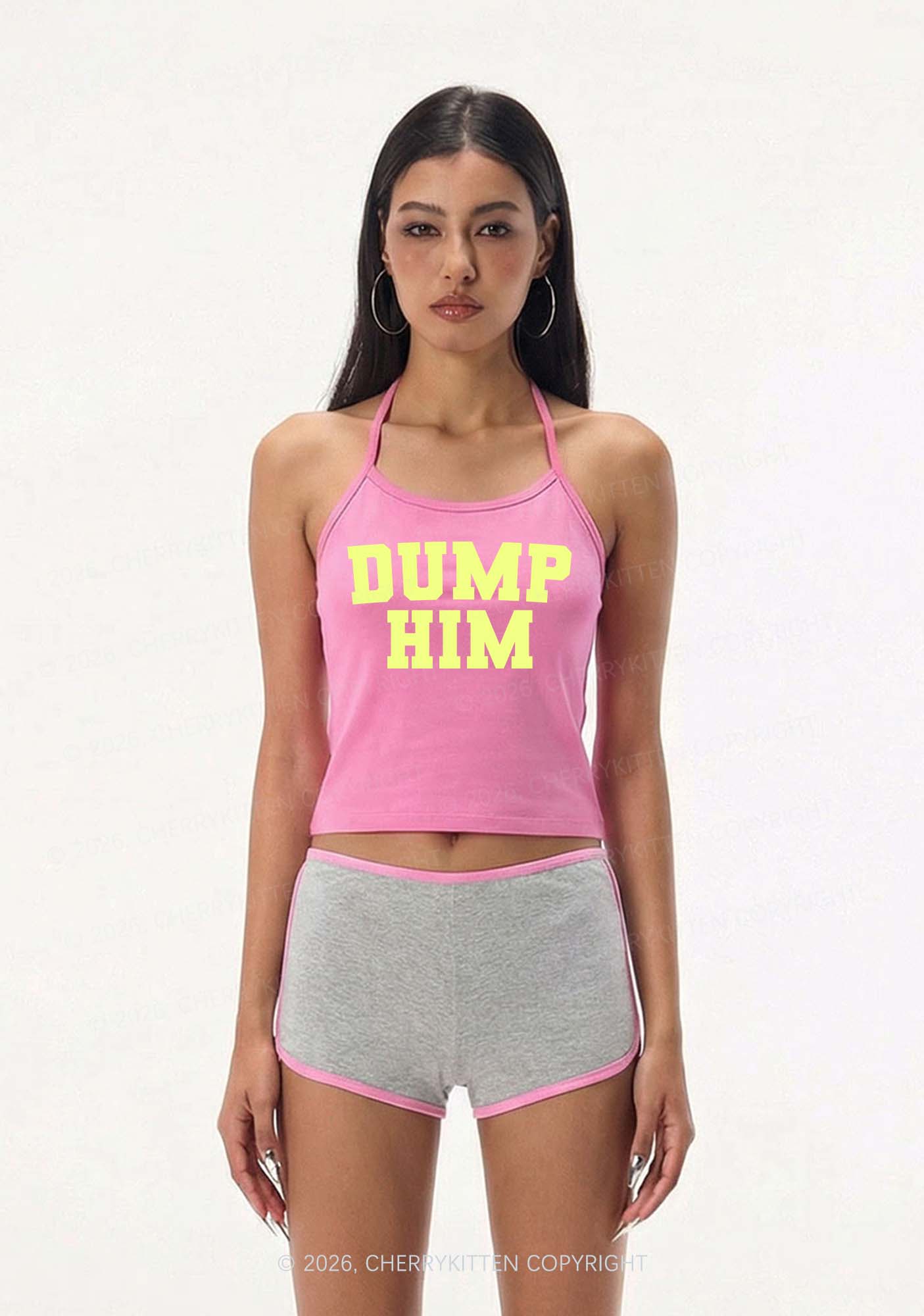 Dump Him Y2K Halter Neck Cami Cherrykitten