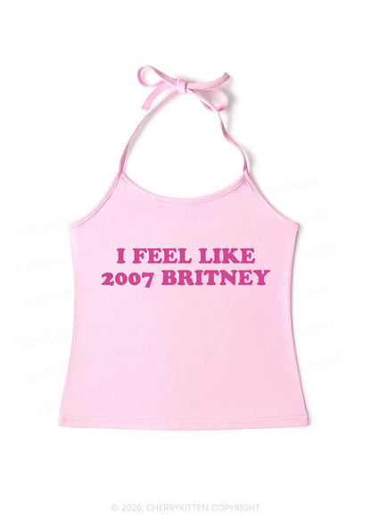 I Feel Like Britney Y2K Halter Neck Cami Cherrykitten