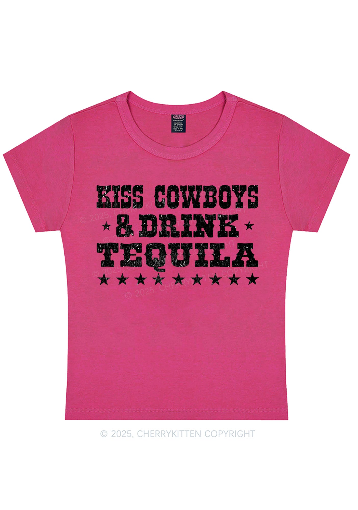 Kiss Cowboys Y2K Baby Tee Cherrykitten