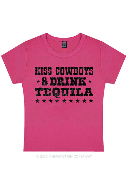 Kiss Cowboys Y2K Baby Tee Cherrykitten