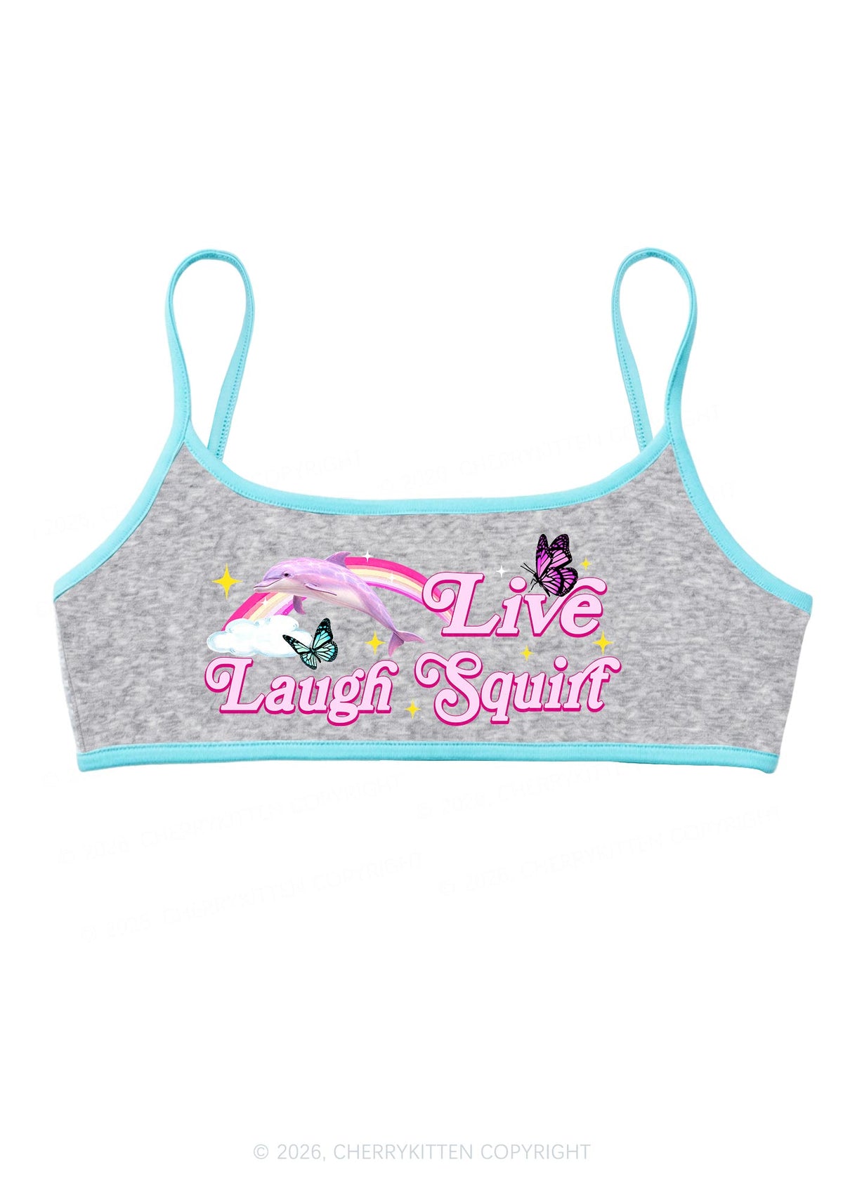 Live Laugh Squirt Y2K Super Crop Cami Cherrykitten
