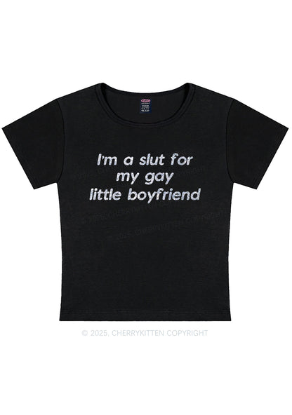 Glitter Slxt For My Gay BF Y2K Baby Tee Cherrykitten