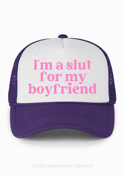 Slxt For My BF Valentine's Day Y2K Colorblock Trucker Hat Cherrykitten