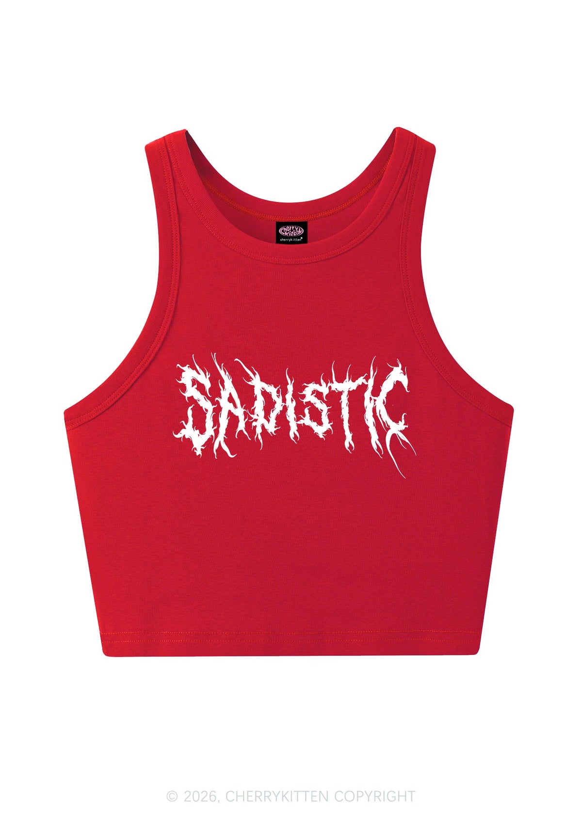 Sapistic Skull Y2K Crop Tank Top Cherrykitten