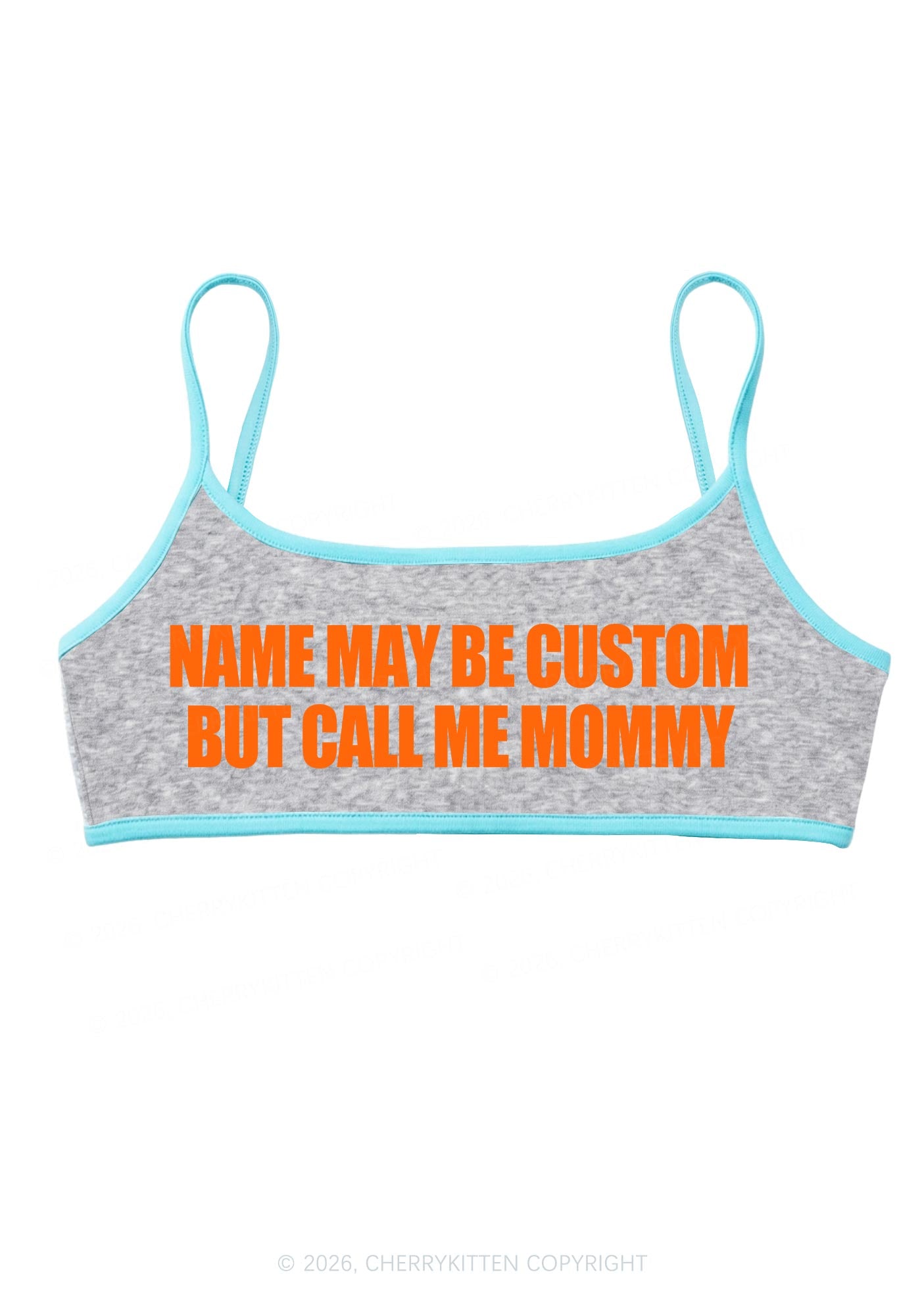 Custom Name Call Me Mommy Y2K Super Crop Cami Cherrykitten
