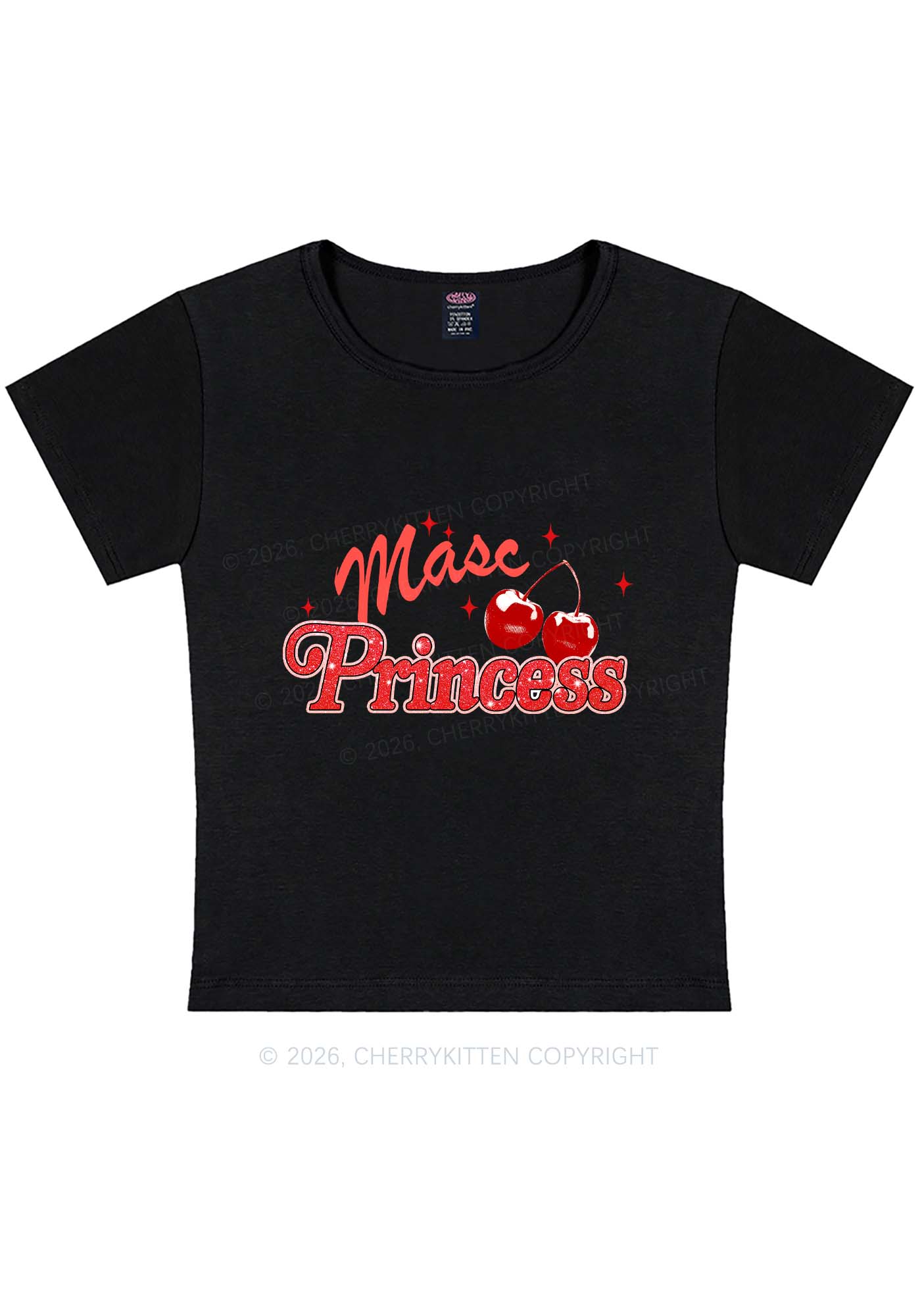 Masc Princess Cherry Pride Y2K Baby Tee Cherrykitten