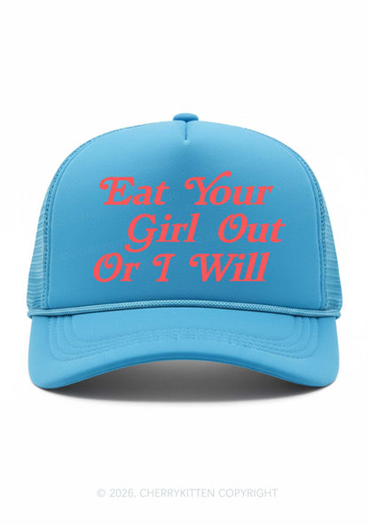 Eat Your Girl Out Pride Y2K Trucker Hat Cherrykitten