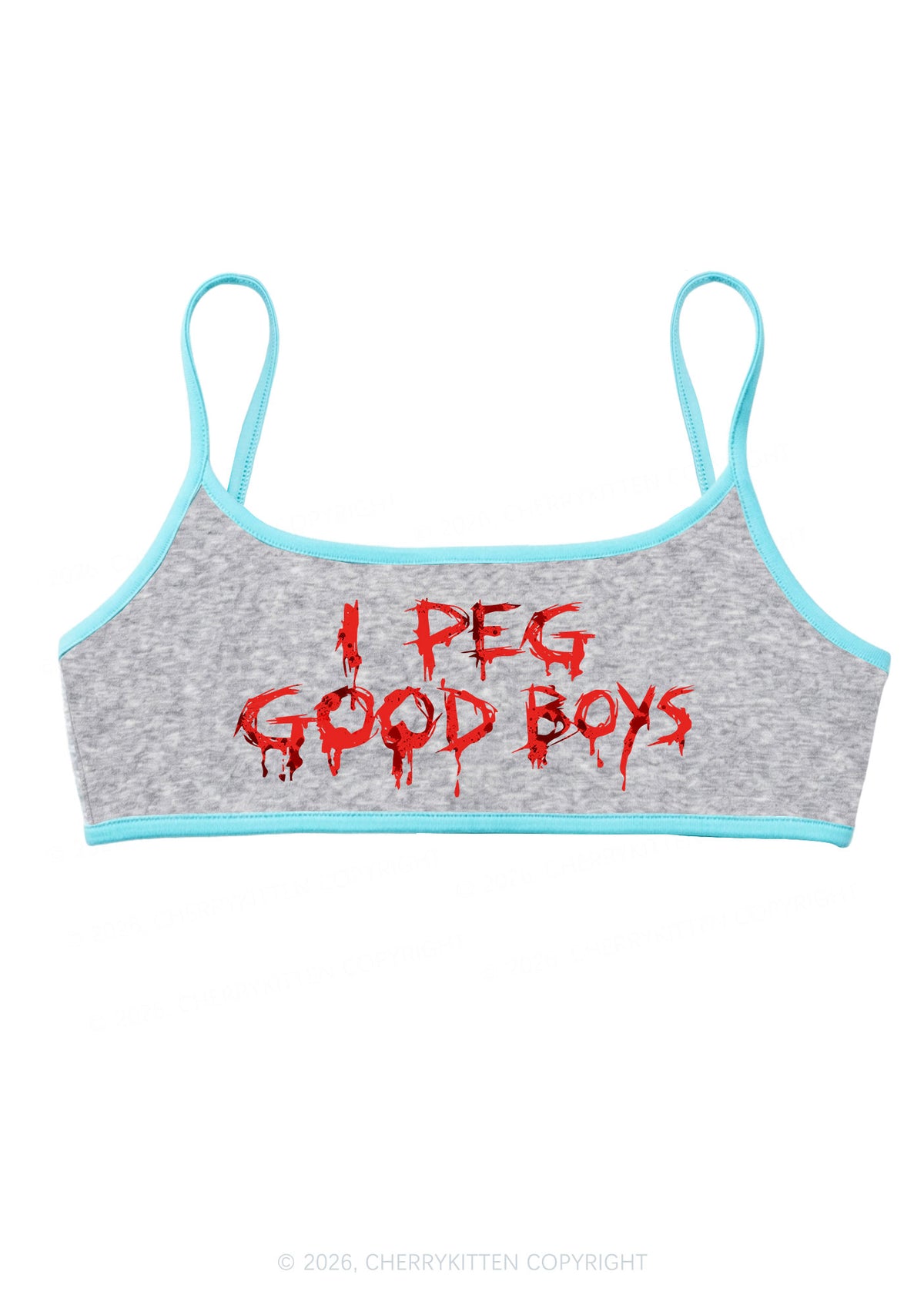Halloween Blood Drip I Peg Good Boys Y2K Super Crop Cami Cherrykitten