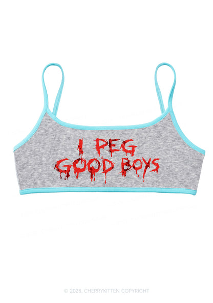Halloween Blood Drip I Peg Good Boys Y2K Super Crop Cami Cherrykitten