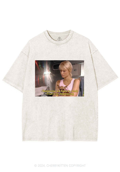 We Have To Work Y2K Washed Tee Cherrykitten