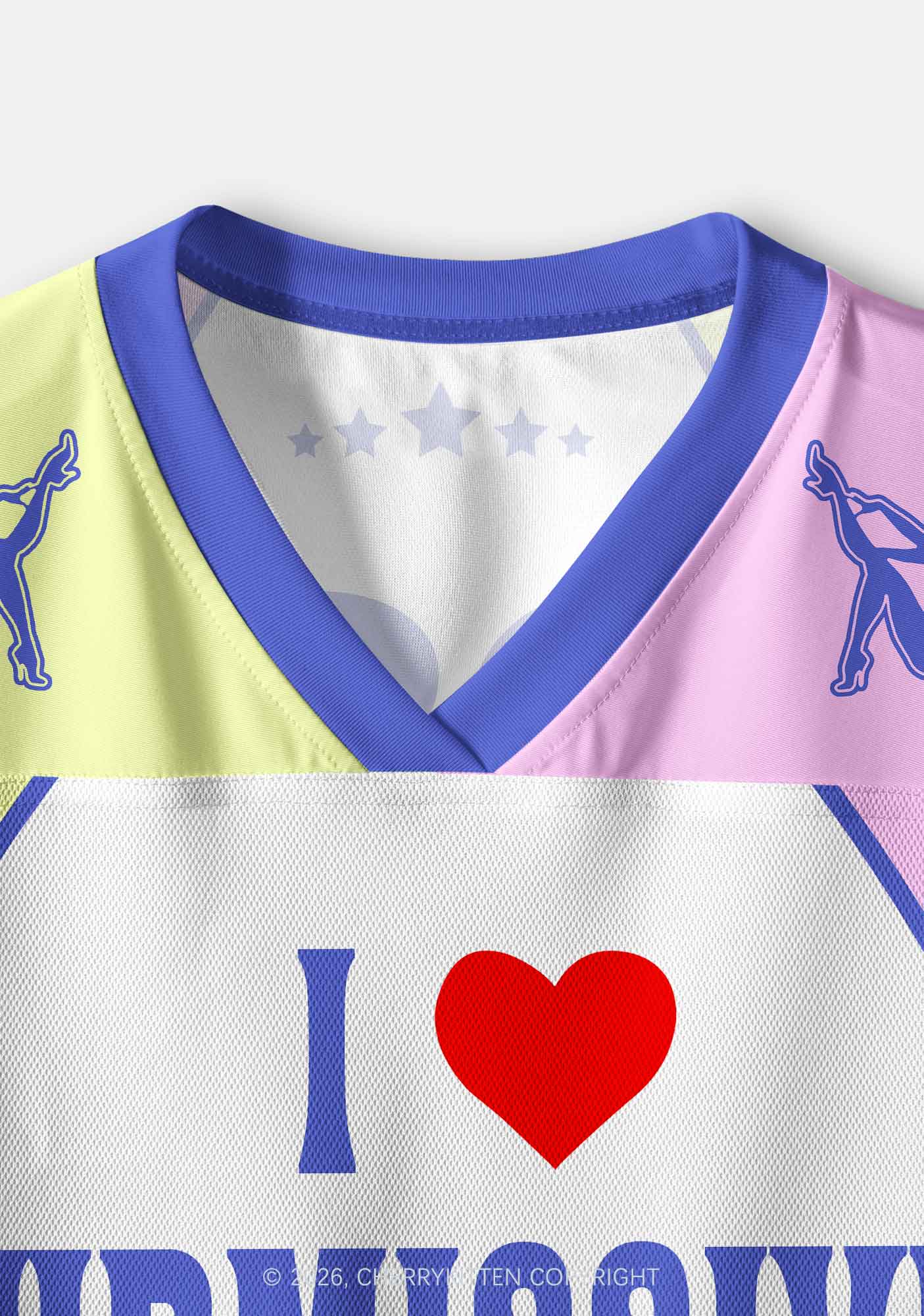 White I Love S Boys Y2K Crop Sport Jersey Shirts Cherrykitten