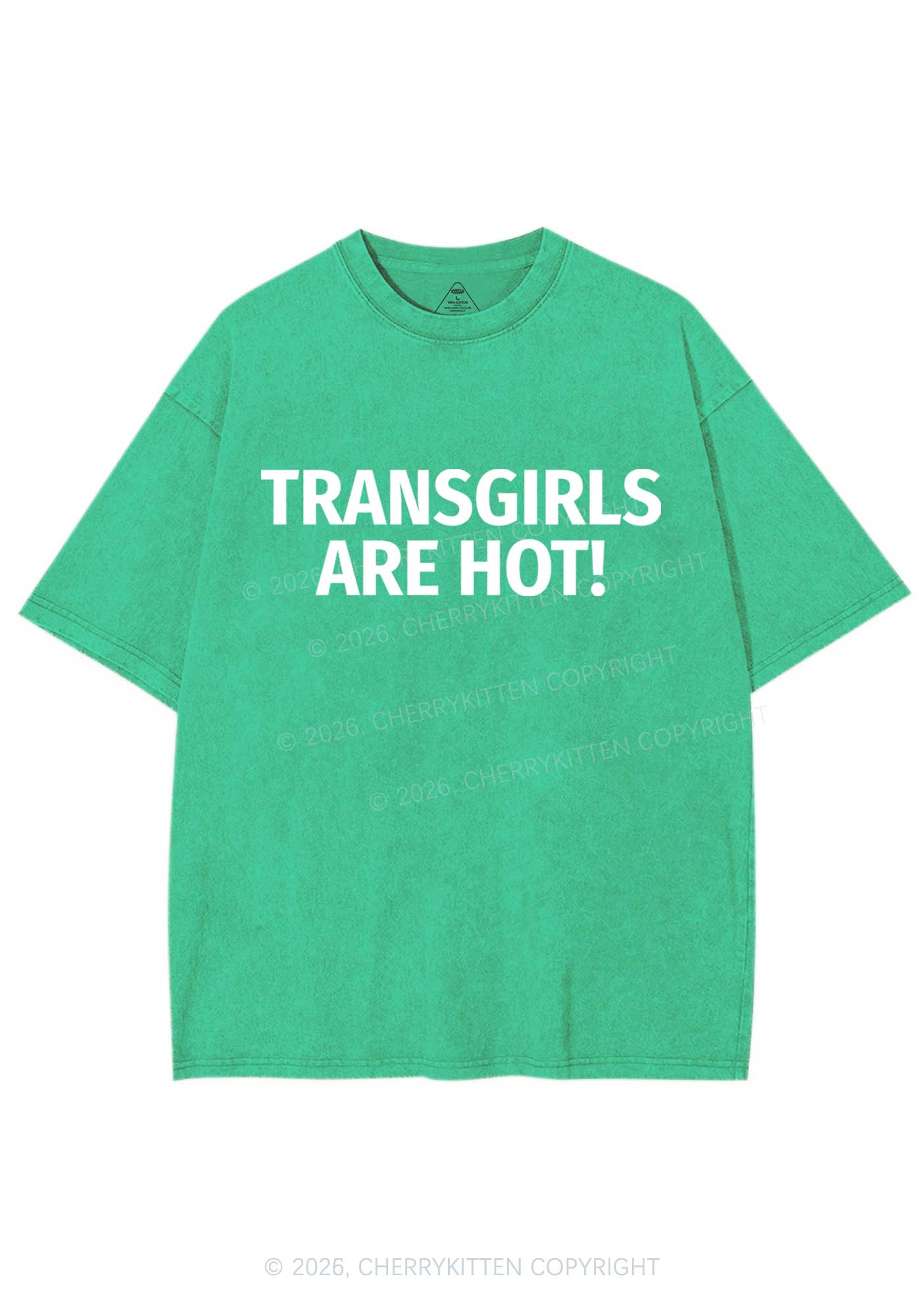 Transgirls Are Hot Pride Y2K Shirts Washed Tee Cherrykitten