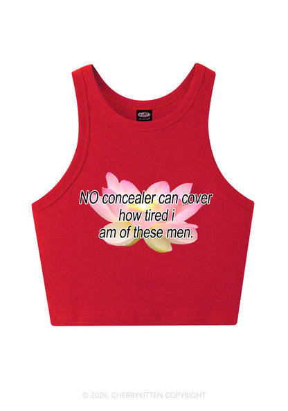 No Concealer Can Cover Men Y2K Crop Tank Top Cherrykitten