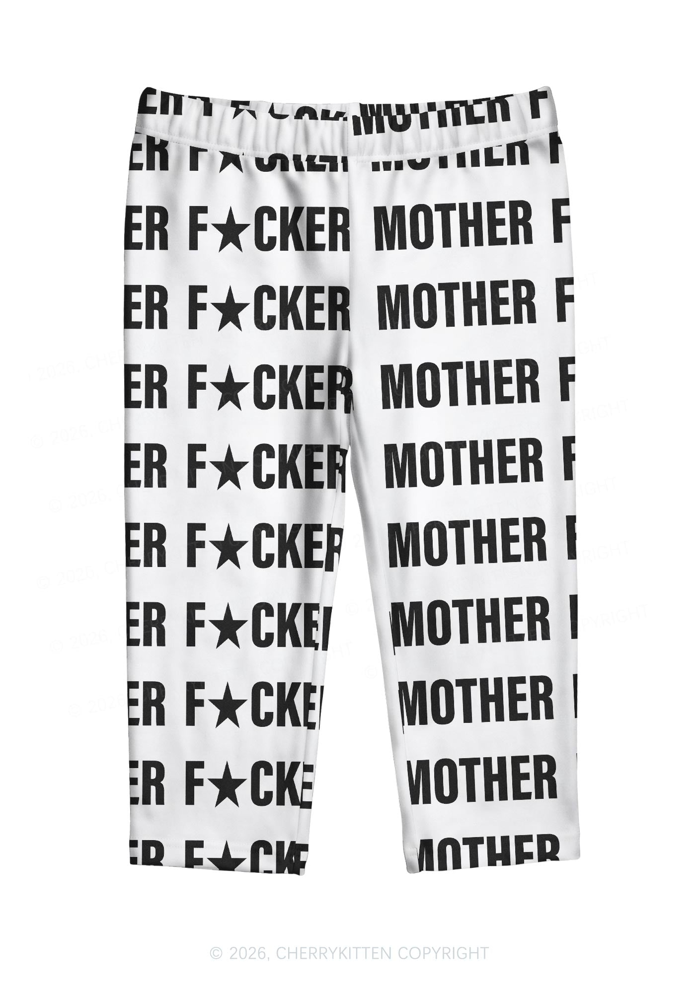 Mother Fxxker Y2K Print Capri Pants Cherrykitten