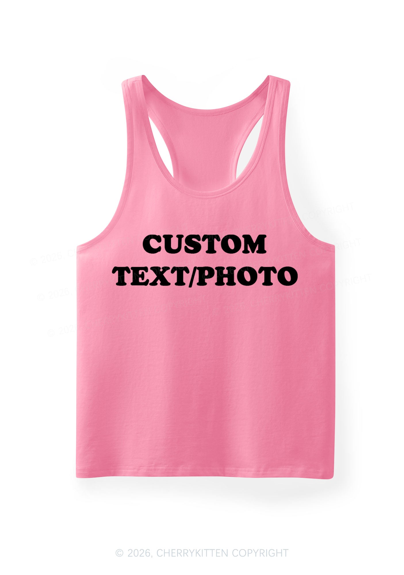 Custom Personalized Text Y2K Men Racerback Tank Top Cherrykitten
