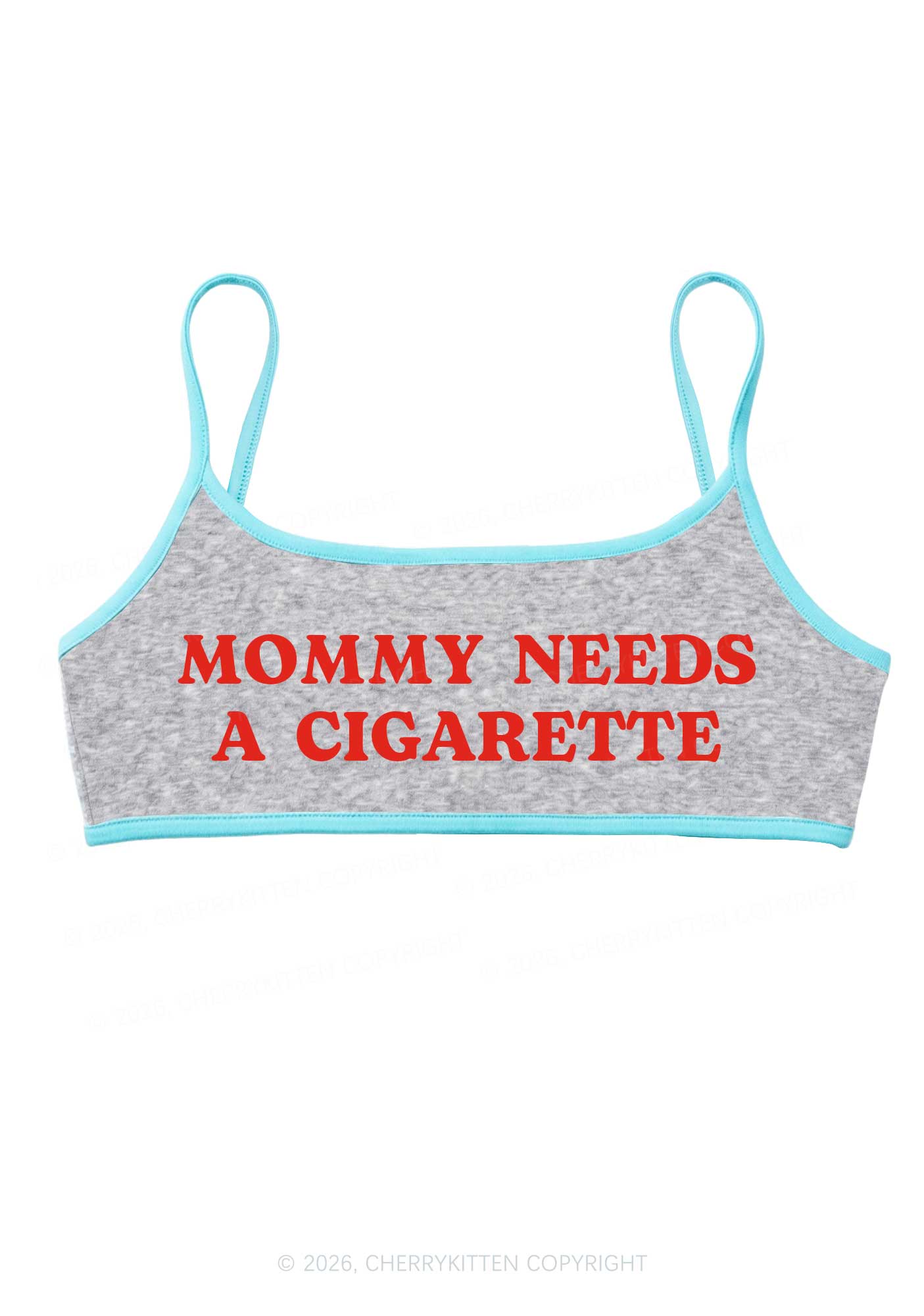 Mommy Needs A Cigarette Y2K Super Crop Cami Cherrykitten