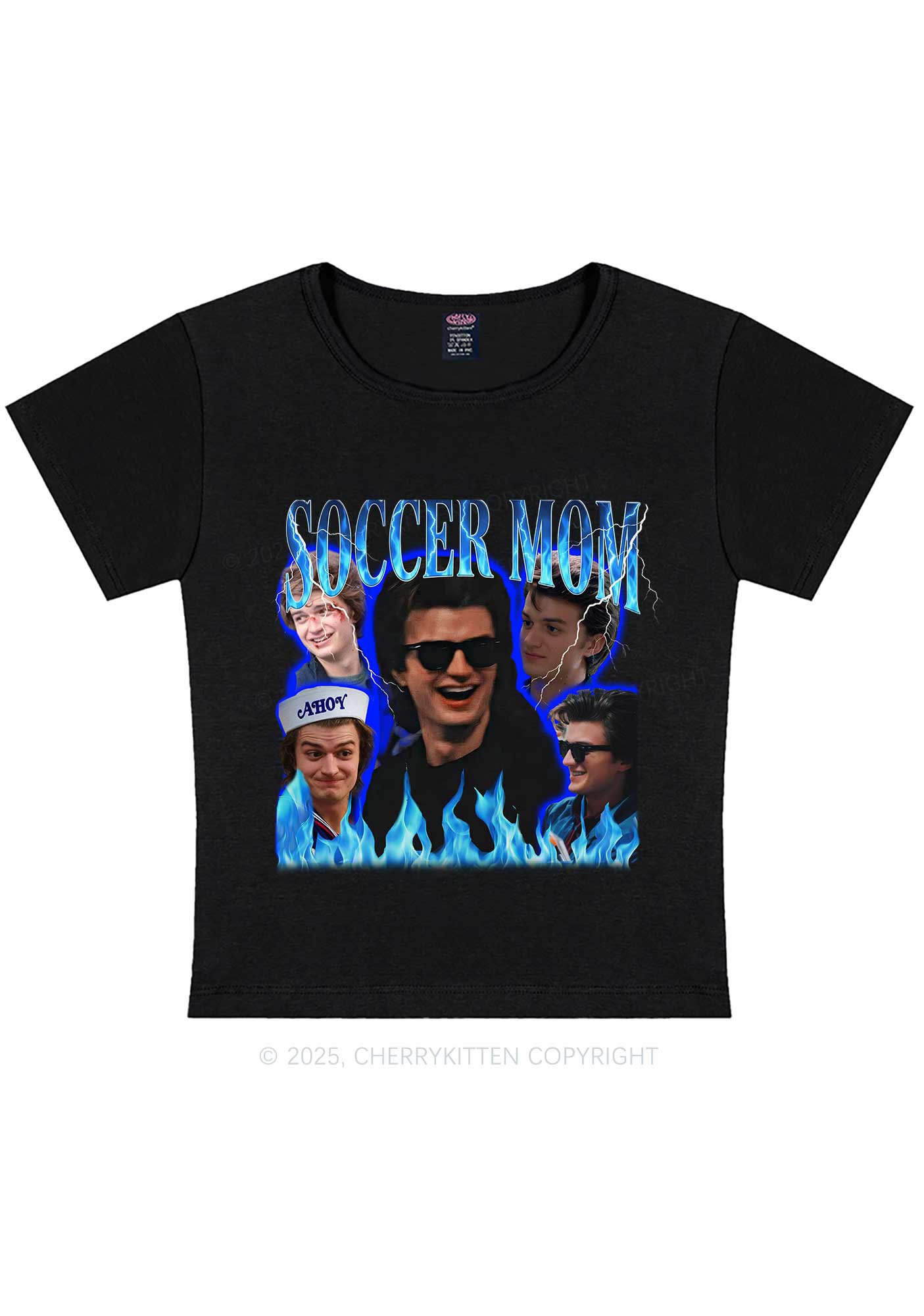 Blue Soccer Mom Y2K Baby Tee Cherrykitten