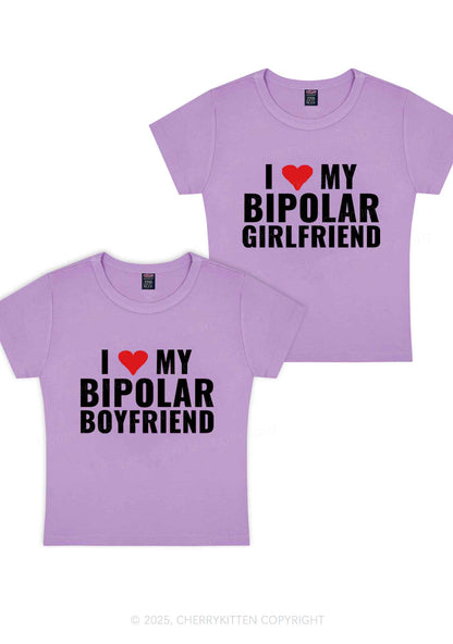 I Love My Bipolar GF BF Y2K Valentine's Day Baby Tee Cherrykitten