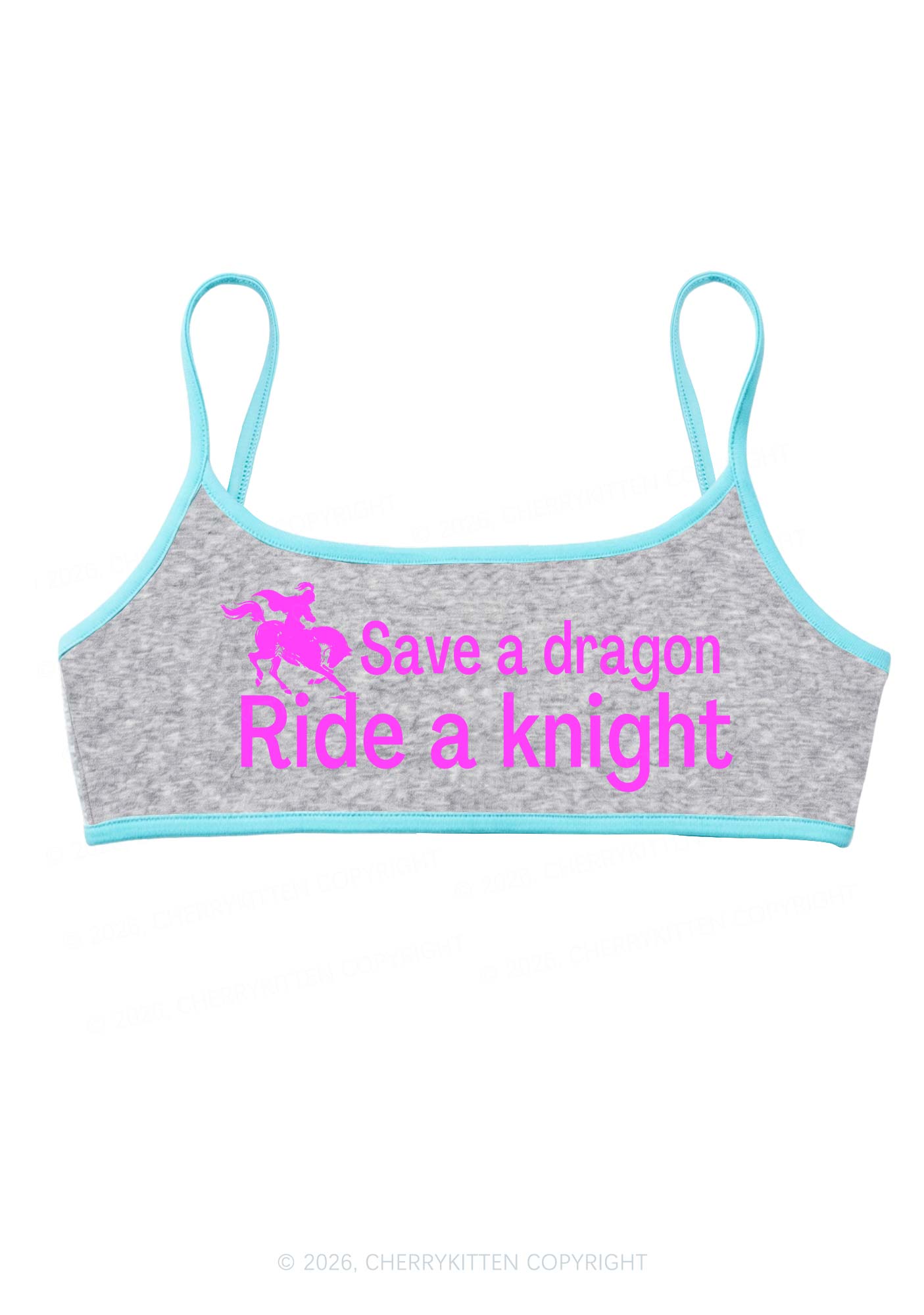 Save Dragon Ride Knight Y2K Super Crop Cami Cherrykitten