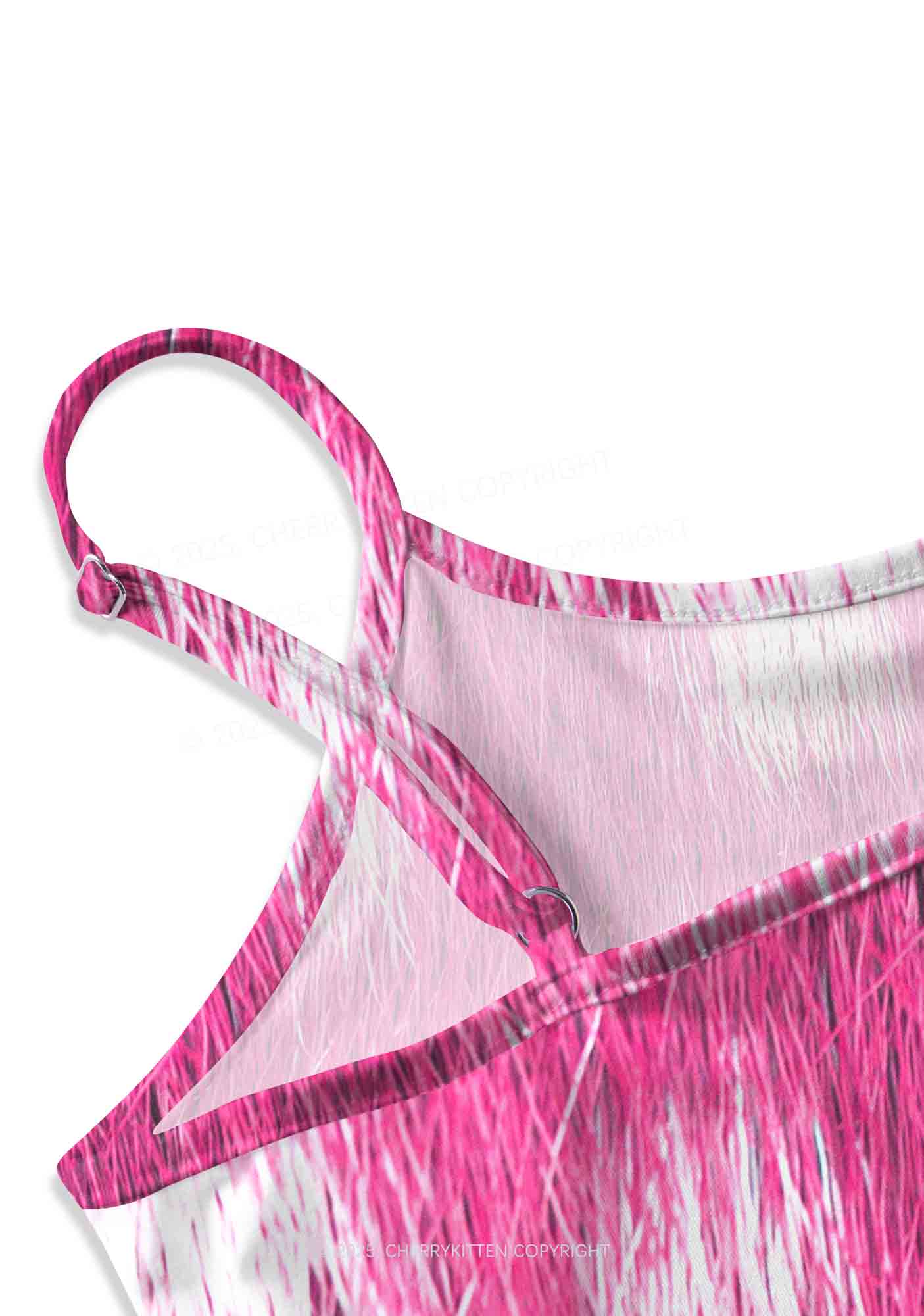 Femme And Rosy Fur Y2K Print Slip Dress Cherrykitten