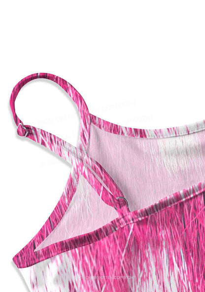 Femme And Rosy Fur Y2K Print Slip Dress Cherrykitten