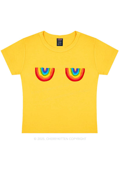Rainbow Bxxb Y2K Baby Tee Cherrykitten
