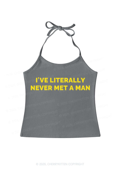 Never Met A Man Pirde Y2K Halter Neck Cami Cherrykitten