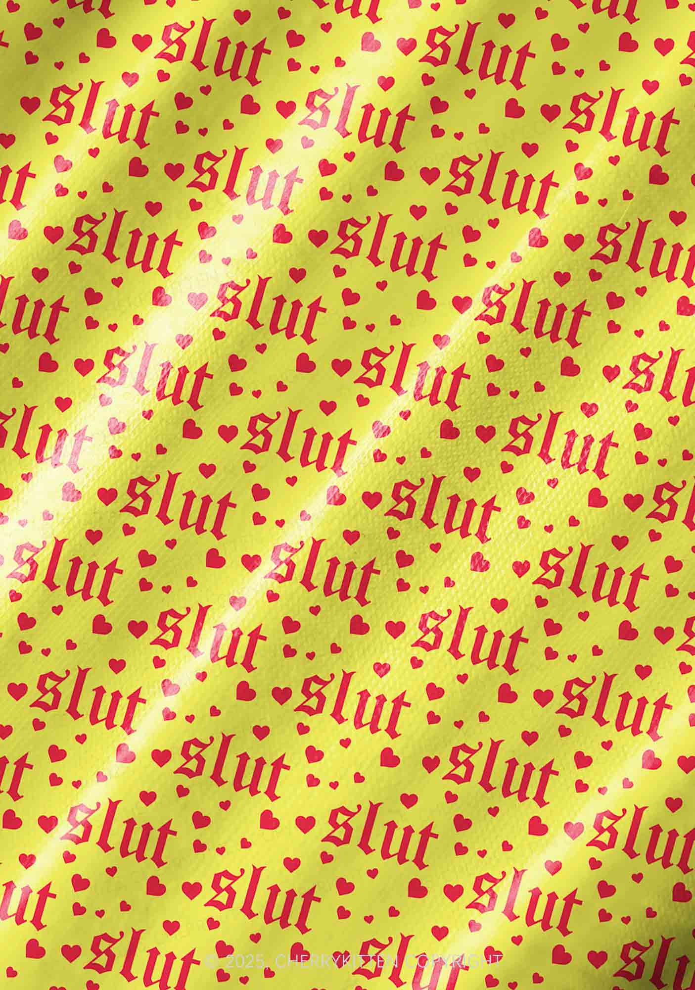 Yellow Slxt Y2K Pet Tank Top Cherrykitten