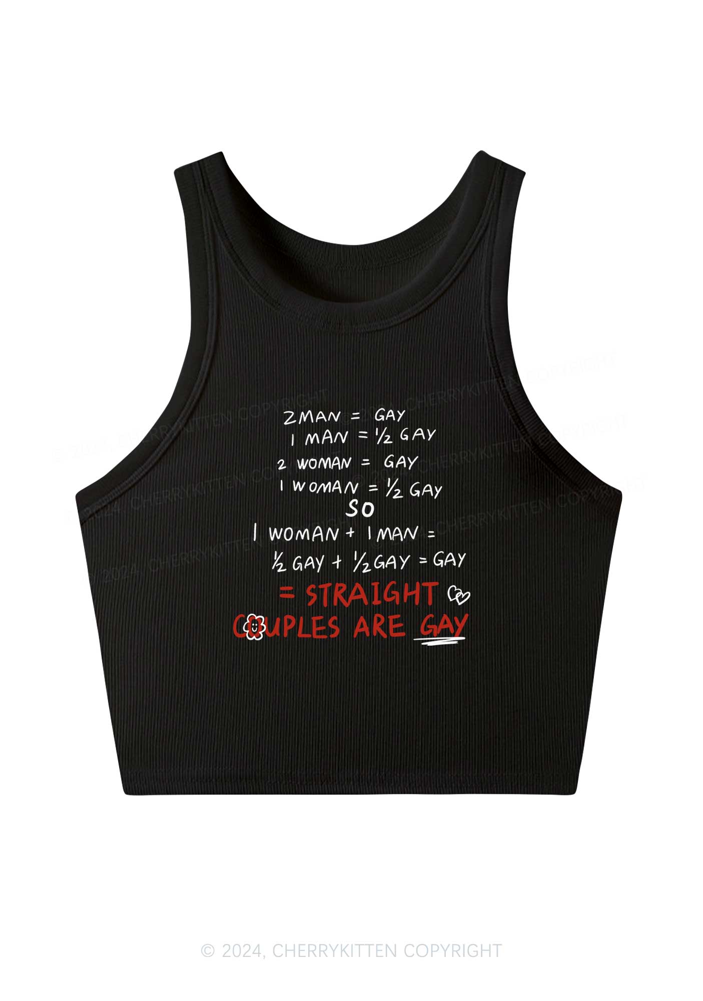 Straight Couples Are Gay Y2K Crop Tank Top Cherrykitten
