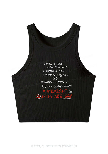 Straight Couples Are Gay Y2K Crop Tank Top Cherrykitten